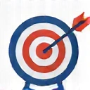Icon representing goal achievement, such as a target with an arrow hitting the bullseye.