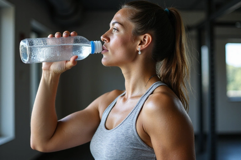 Athlete drinking water after a workout, emphasizing hydration importance